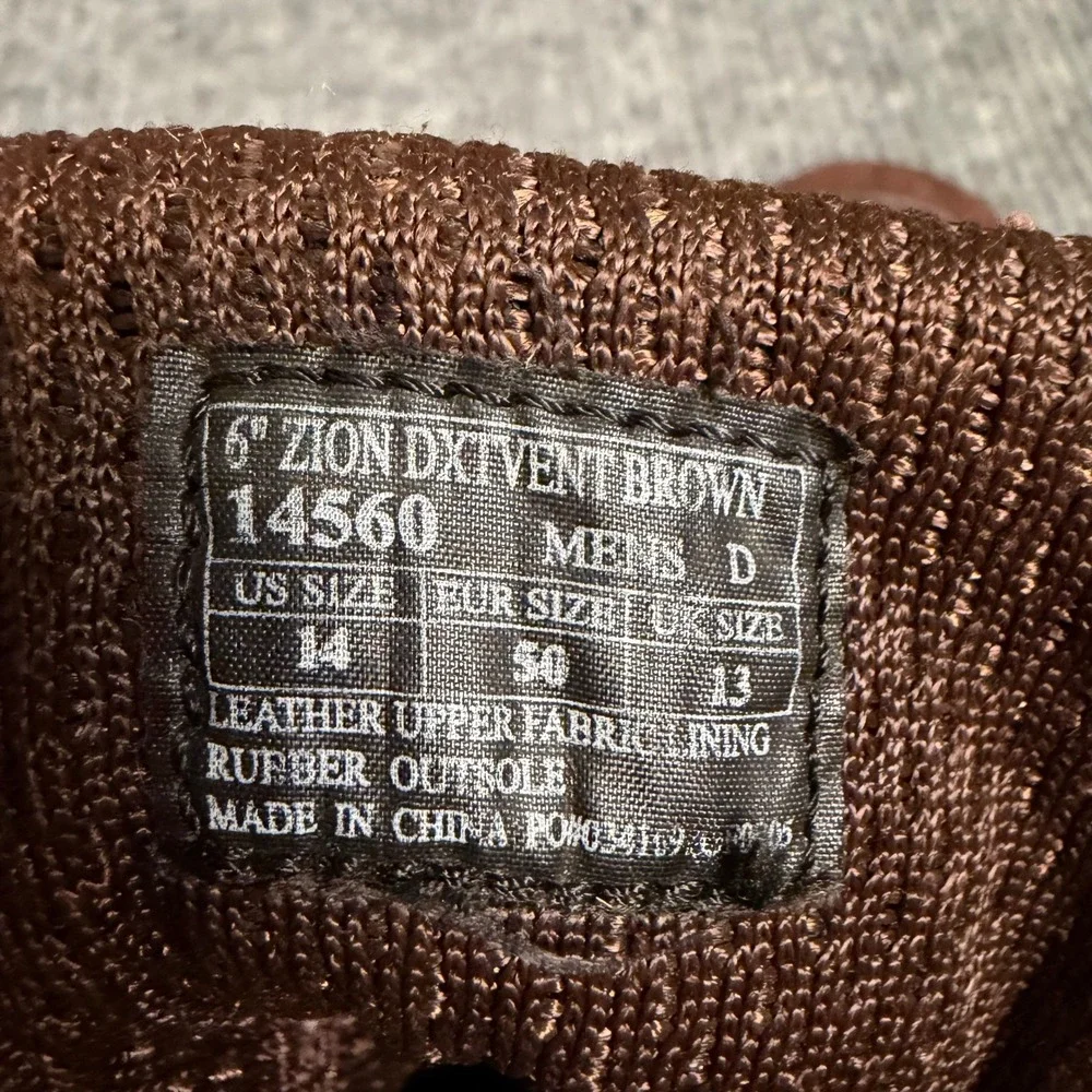 Danner Zion DXTVent 14560 Mens Work Boots Sz 14 D Brown Leather Rugged Gorpcore